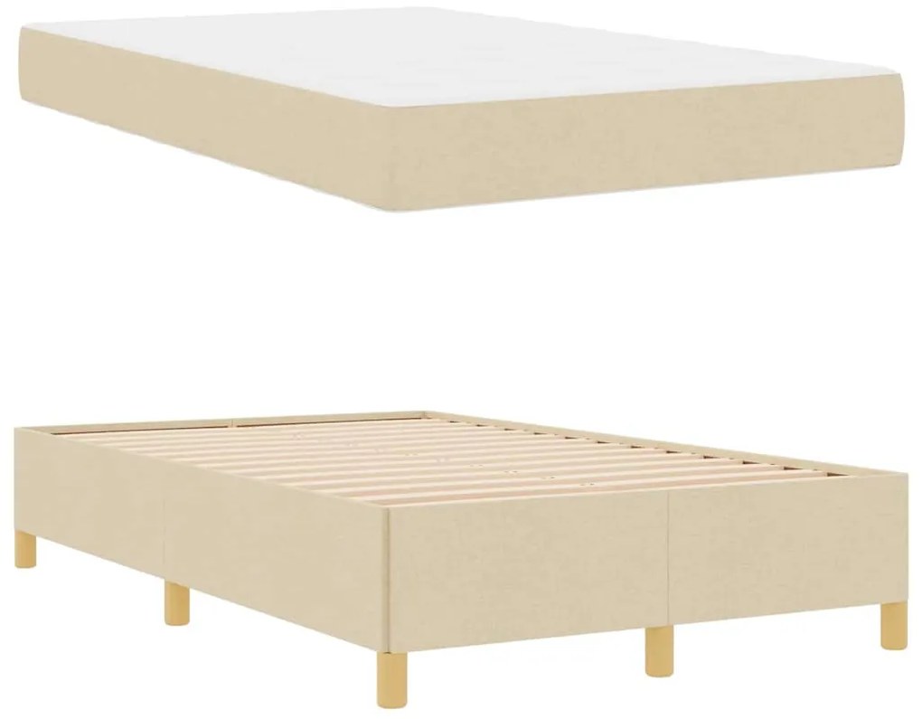 Cama Box Outros Branco e Creme 120 x 190 cm Poliéster