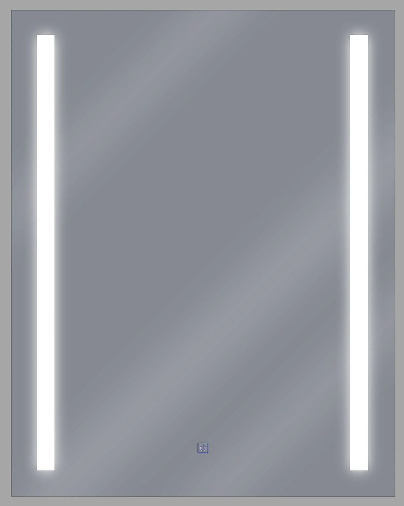 Espelho de parede prateado com iluminação LED 70 x 90 cm MARTINET Beliani