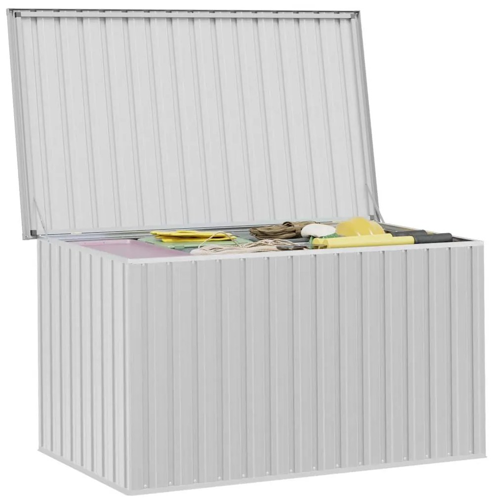 Caixa de arrumação para jardim 171x99x93 cm cinzento
