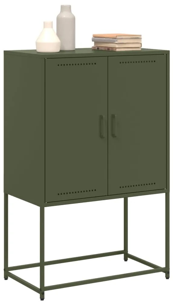 Aparador alto 68,5x38,5x107 cm aço verde azeitona