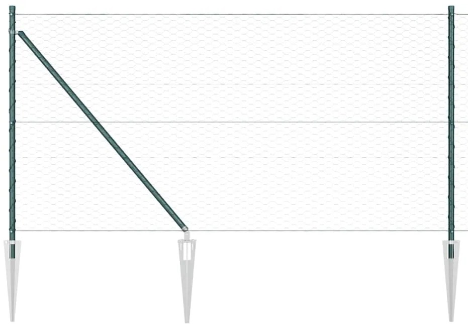 Cerca Hexagonal vidaXL Verde 1x100 m Aço