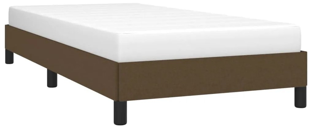 Estrutura de cama sem colchão 90x200 cm tecido castanho-escuro