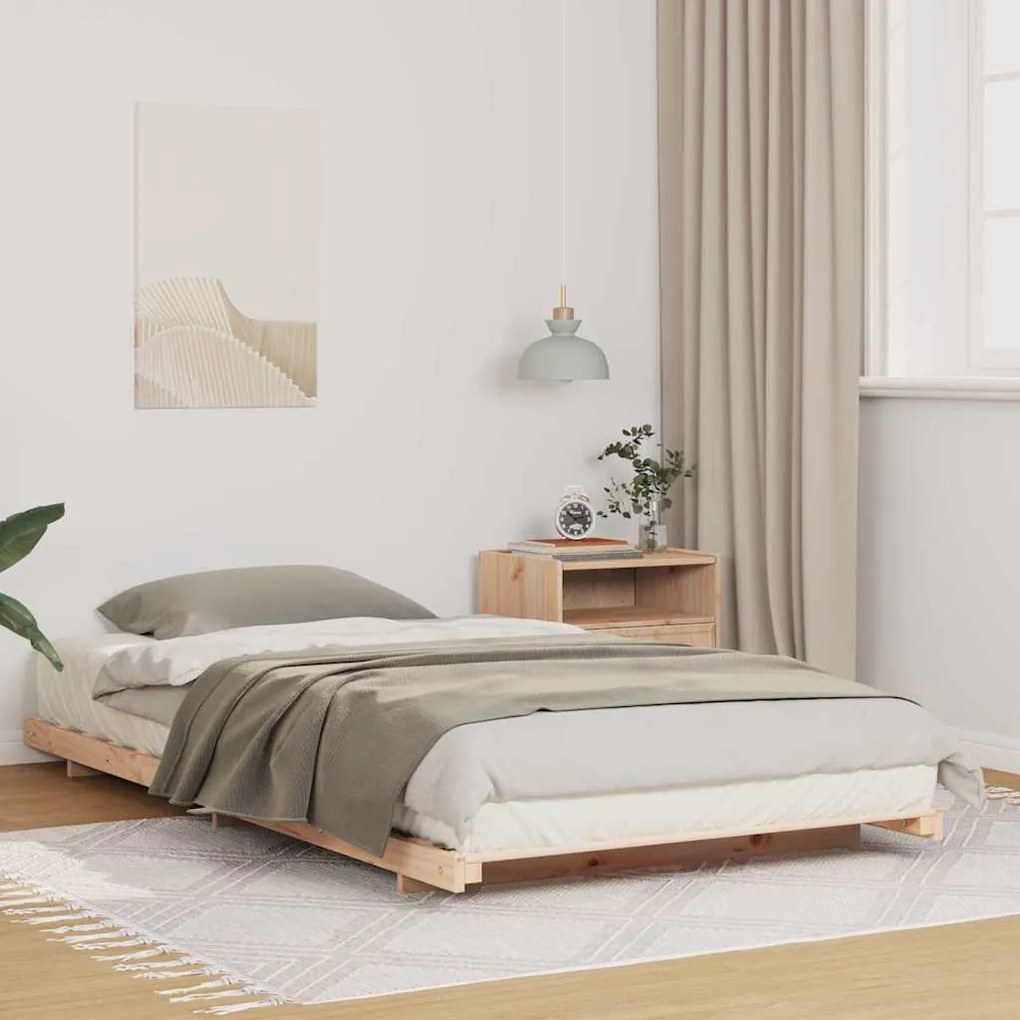 vidaXL Estrutura de cama de chão Castanho 100 x 200 cm