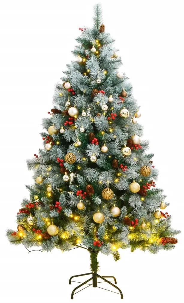 vidaXL Árvore Natal artificial articulada c/ 300 luzes LED+bolas 240cm