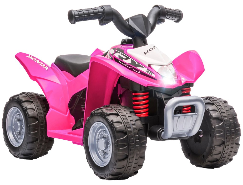 AIYAPLAY Quadriciclo Elétrico Infantil HONDA 18-36 Meses Rosa Avanço Automático Durável Seguro Design Compacto 65x38 5x43 5cm | Aosom Portugal