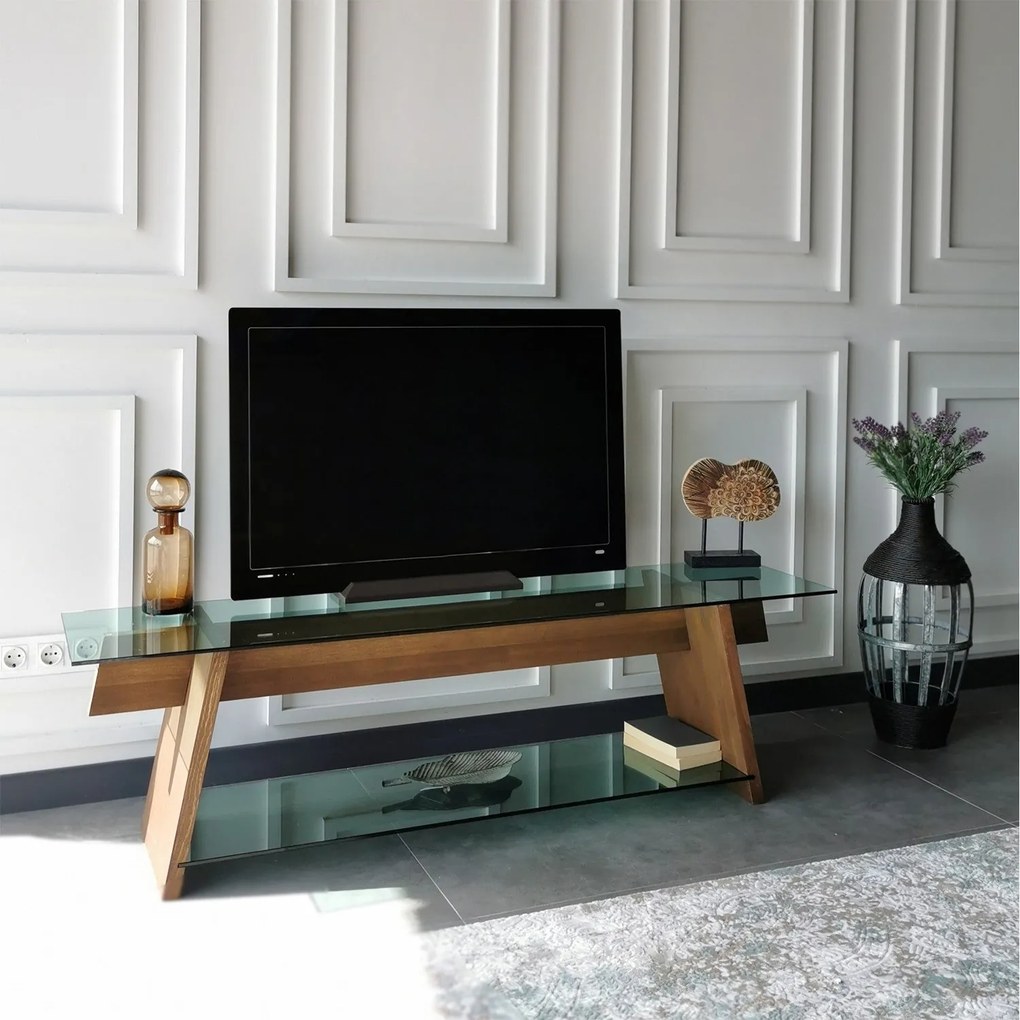 Móvel TV TV202 – Nogueira – 158 cm x 45 cm x 40 cm