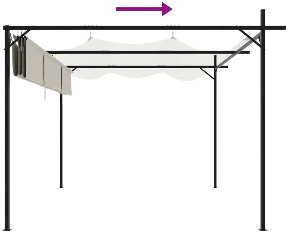 Pérgola com toldo retrátil 295x292x230 cm cor creme