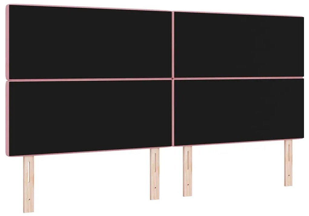 Cabeceira LED rosa 100 cm em veludo