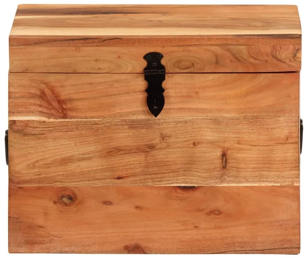 Caixa de arrumação 39x28x31 cm madeira de acácia maciça