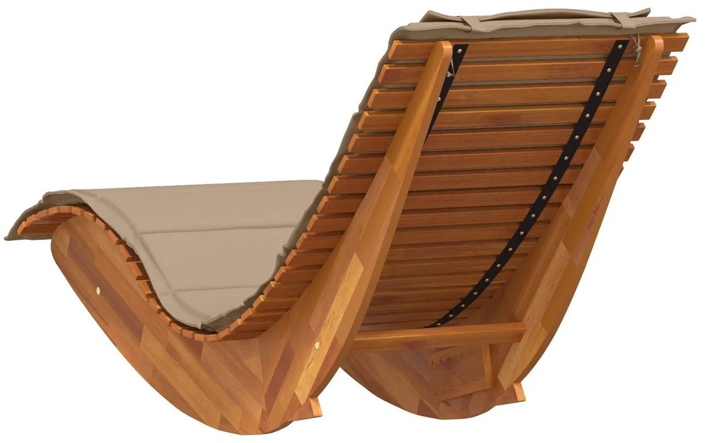 Espreguiçadeiras de Balanço com Almofadas 2 pcs Madeira Sólida de Acác