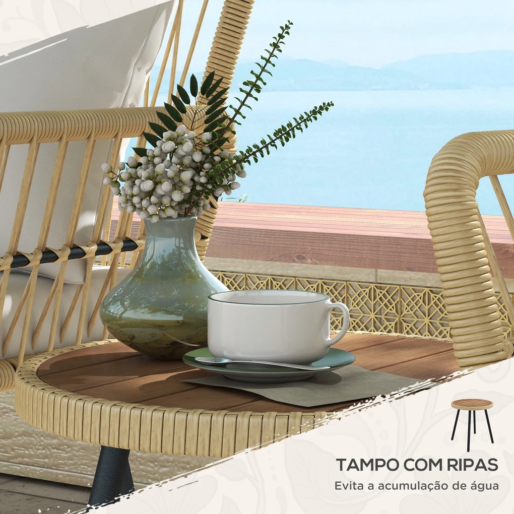 Conjunto de Mesa e Poltronas para Jardim Exterior Jogo de 3 Peças de V
