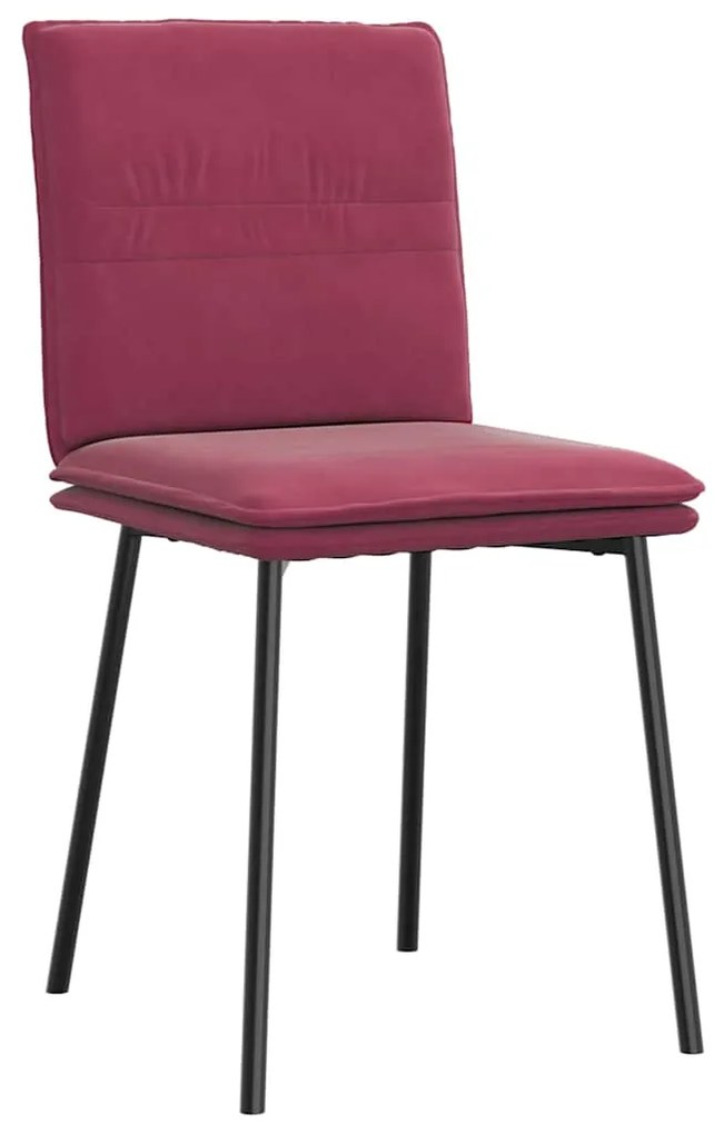 Cadeiras de jantar 2 pcs veludo vermelho tinto