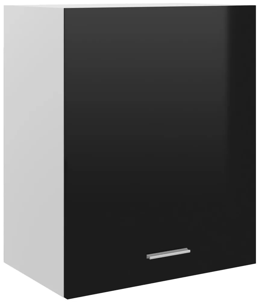 801266 vidaXL Armário de parede 50x31x60 cm contraplacado preto brilhante