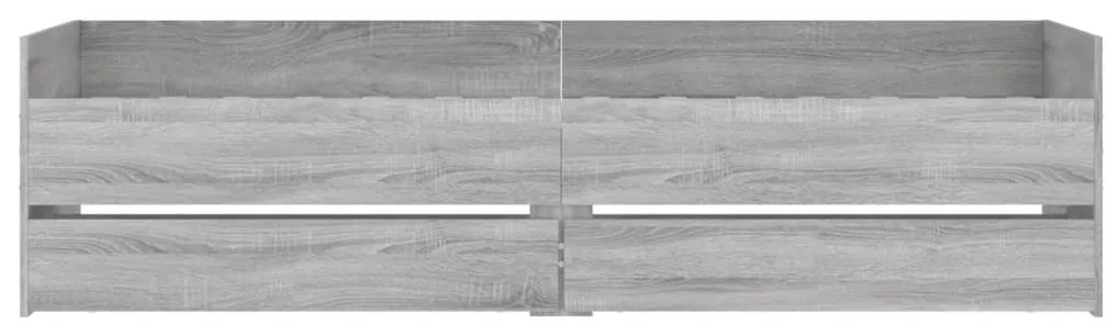 Estrutura de cama com gavetas 90x190 cm cinzento sonoma