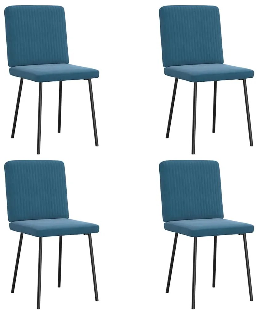 Cadeiras de jantar 4 pcs veludo azul