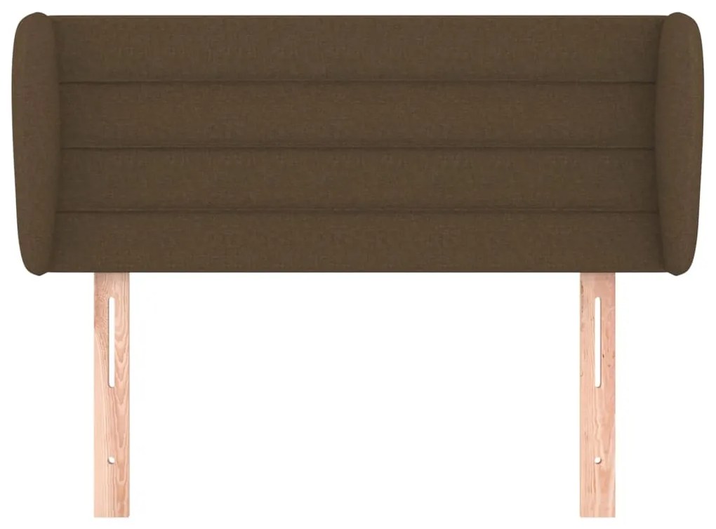 Cabeceira de cama c/ abas tecido 93x23x78/88 cm castanho-escuro