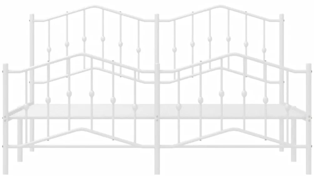 Estrutura de cama com cabeceira e pés 160x200 cm metal branco