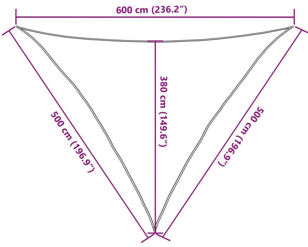 Para-sol estilo vela 160 g/m² 5x5x6 m PEAD verde-claro