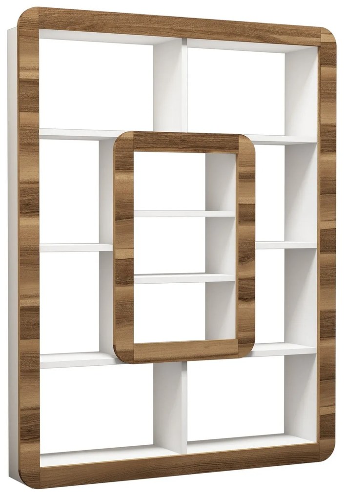 Estante Orkide – Branco/Nogueira – 108,4x140x21,8 cm