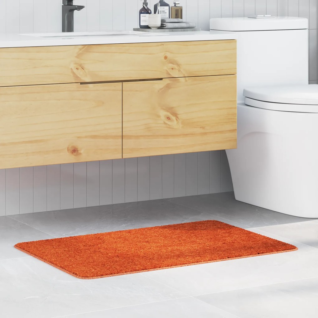 Tapete de Banho Retangular Laranja 60x90 cm Polipropileno Antiderrapante