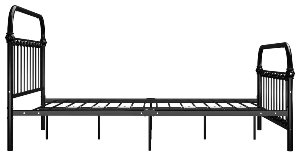 Estrutura de cama em metal 140x200 cm preto
