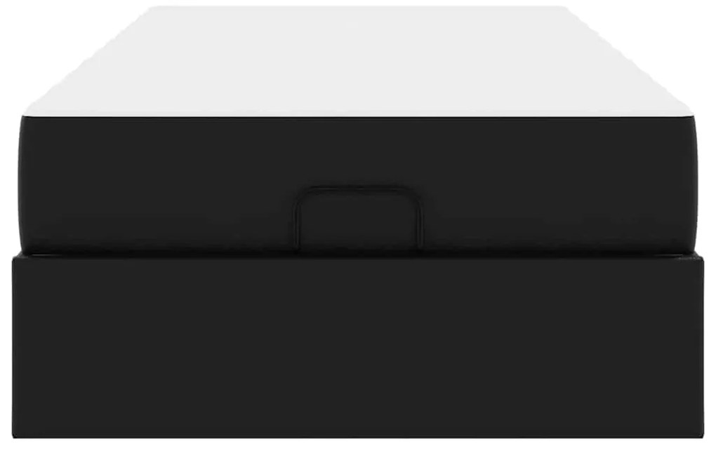 Estrutura de cama com colchão Preto 80 x 200 cm Couro sintético
