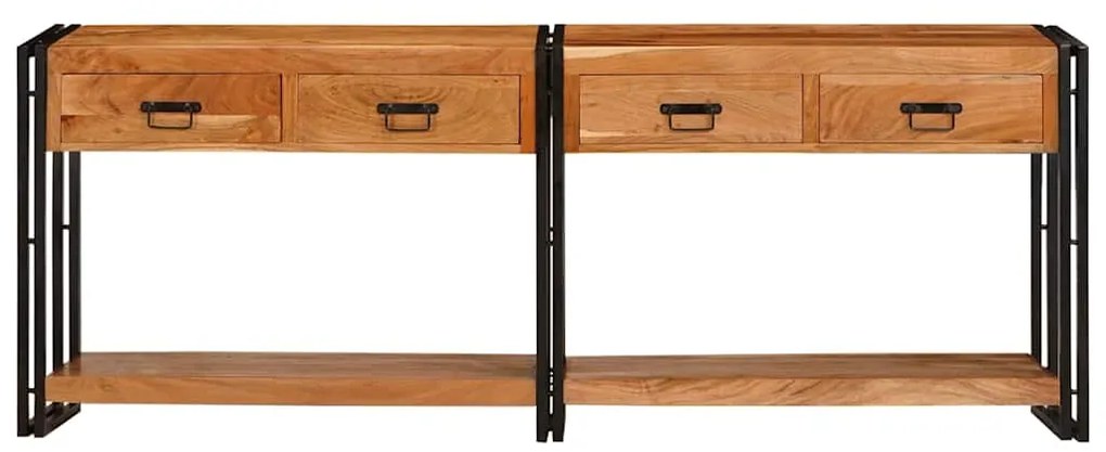 Mesas consola 2 pcs Castanho Madeira de acácia maciça