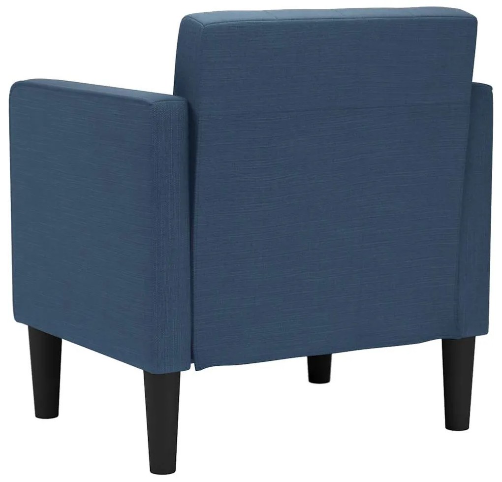 Poltrona com apoio de braços 53 cm tecido azul
