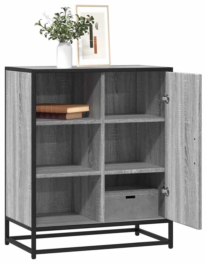 vidaXL Aparador 62x35x76 cm derivados de madeira cinzento sonoma