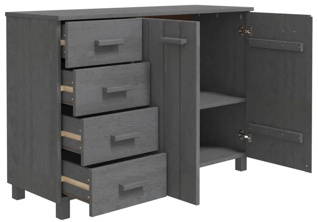 Aparador HAMAR 113x40x80 cm pinho maciço cinza-escuro
