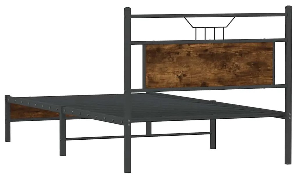 Estrutura cama s/ colchão derivados de madeira carvalho fumado
