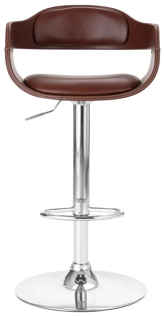 Banco de bar couro artificial castanho
