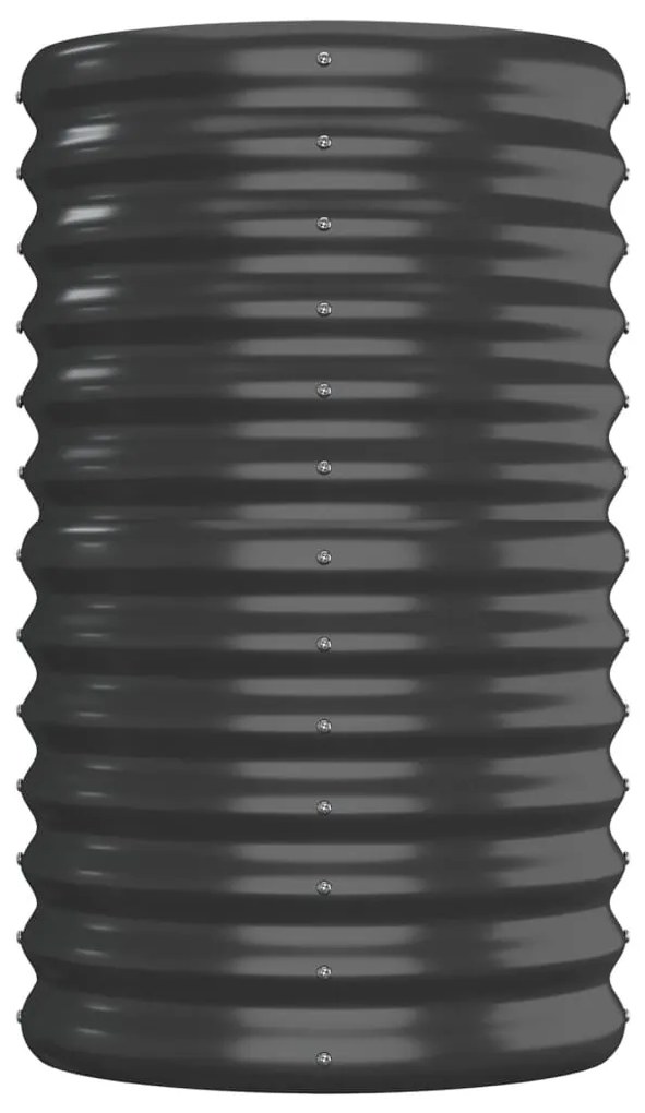 Canteiro elevado jardim 152x40x68 aço revestido a pó antracite