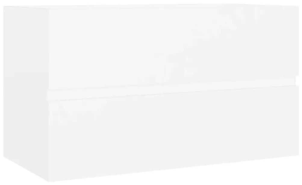 Armário de Parede para Lavatório de 80 cm - Branco - Design Moderno
