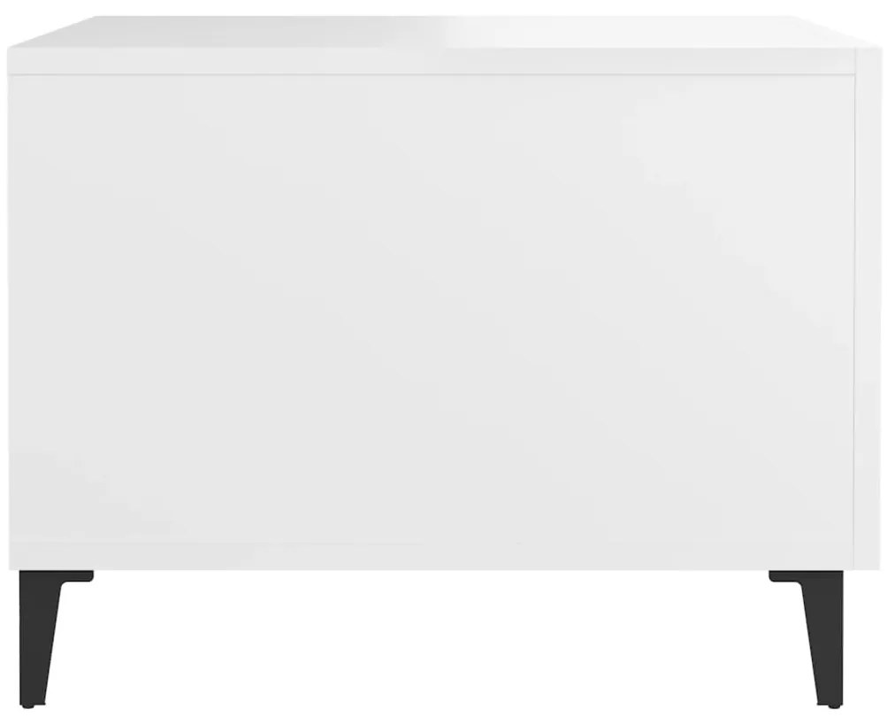 Mesa de centro com pernas de metal 2 pcs 50x50x40 cm branco