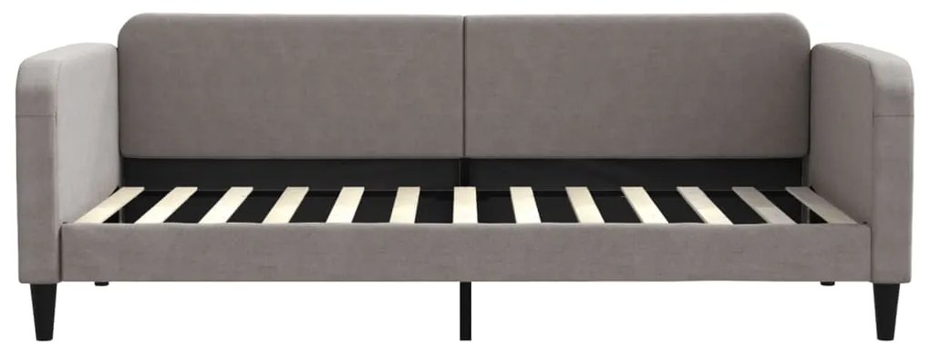 Sofá-cama com gavetão 90x200 cm tecido cinzento-acastanhado
