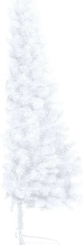 Meia árvore Natal artificial pré-iluminada c/ bolas branco