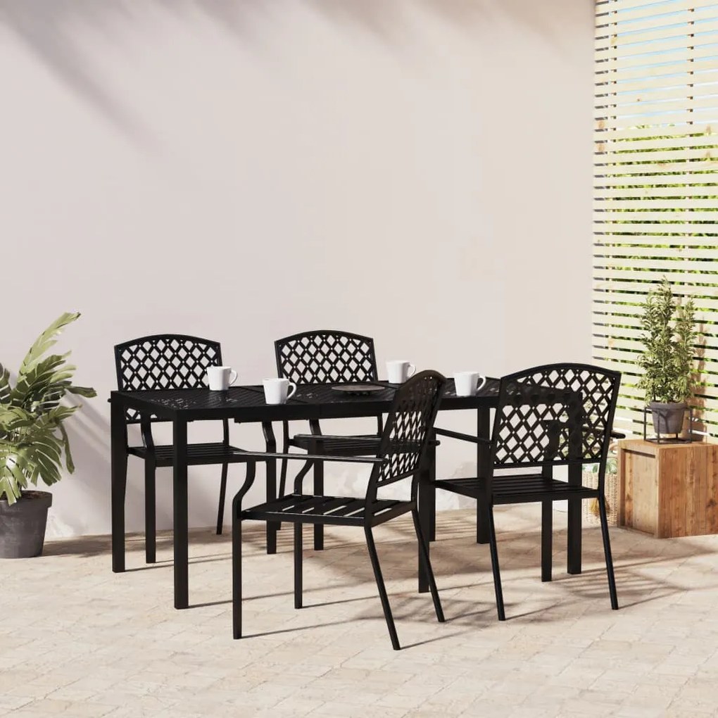 vidaXL 5 pcs conjunto de jantar para jardim aço antracite
