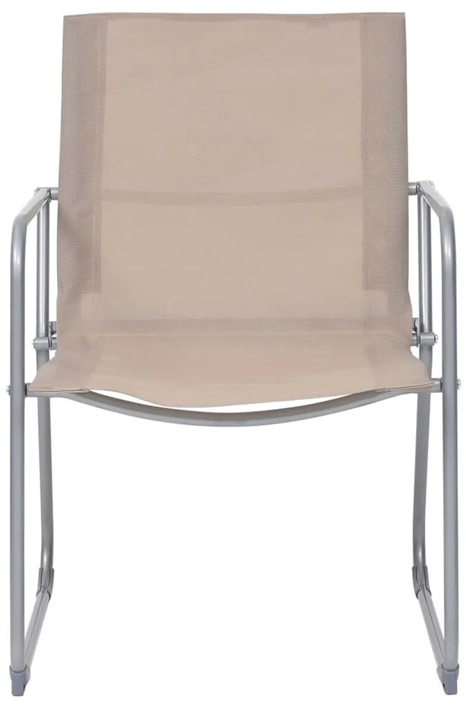 4 pcs conjunto lounge p/ jardim tecido e aço cinza-acastanhado