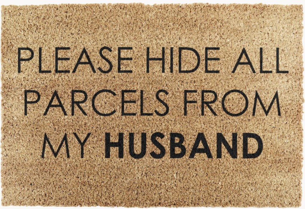 Tapete de entrada Please Hide All Parcels From My Husband