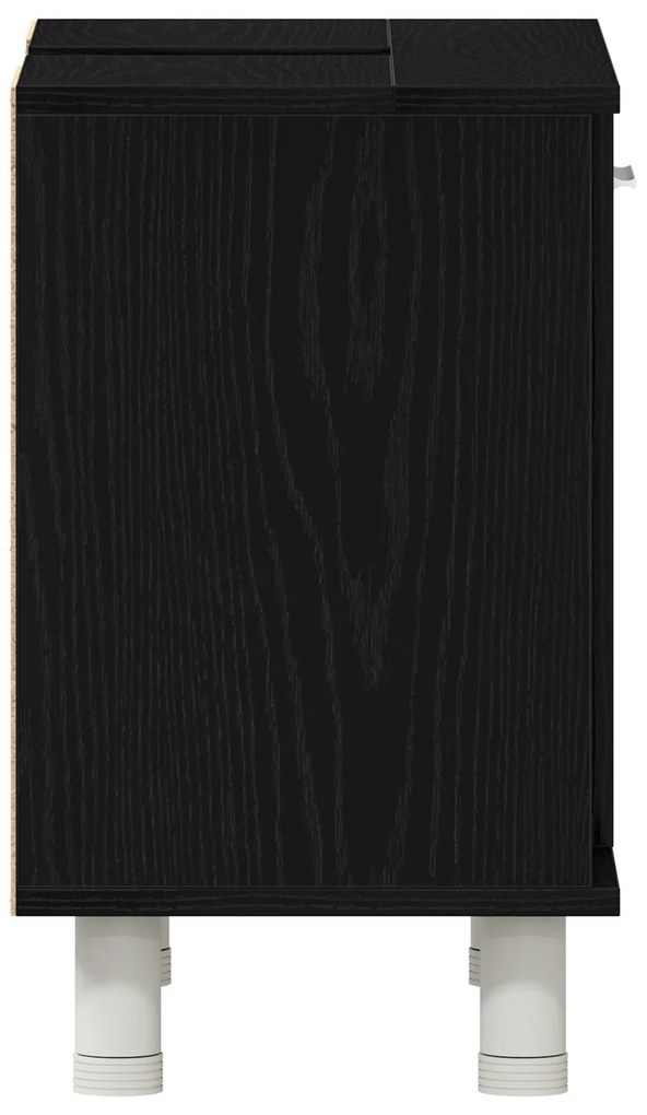 Armário de Banheiro vidaXL Preto Carvalho 60x32x54 cm Madeira Engenhar