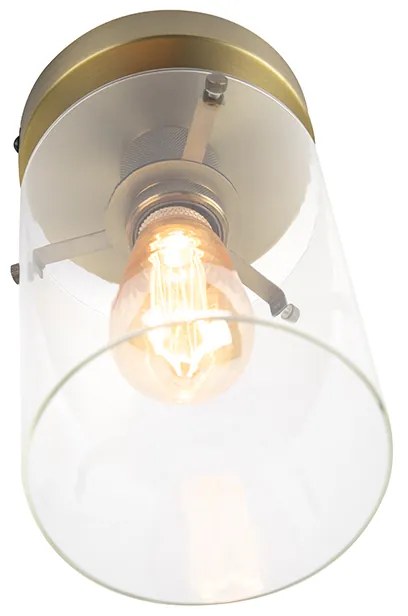 Candeeiro de teto moderno bronze com vidro - Dome Moderno