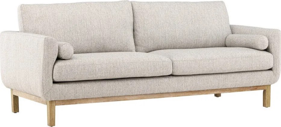 Sofá Dallas 4516, Bege, Madeira clara, 214x88x90cm, 51 kg, Tecido, Pernas: Madeira, Madeira: Borracha