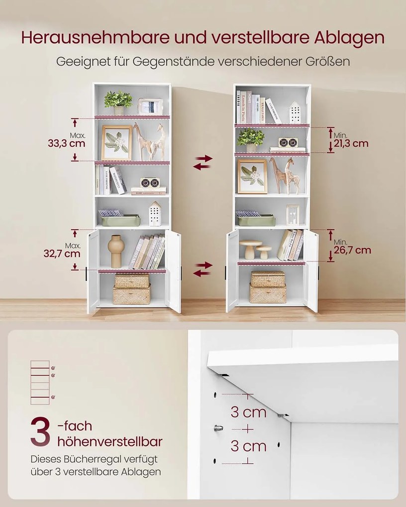 Estante com 6 prateleiras 24 x 60 x 175 cm branco