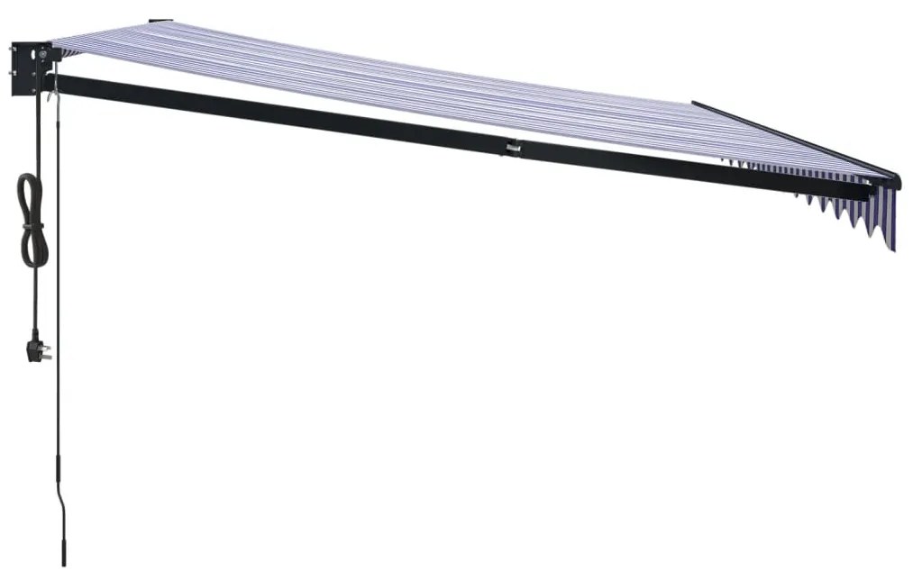 Toldo retrátil automático com 4x3 m azul e branco