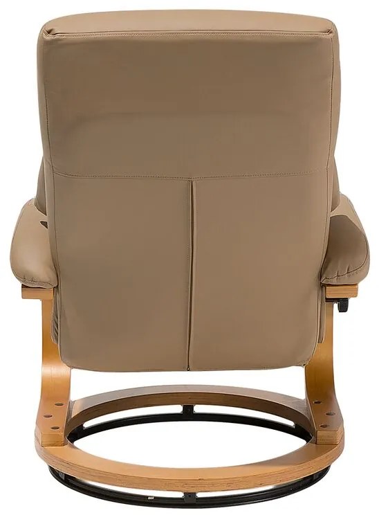 Cadeira de massagem com repousa-pés em pele sintética cor de areia FORCE Beliani