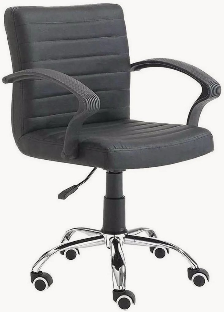 Cadeira de escritório em couro sintético regulável em altura Pany