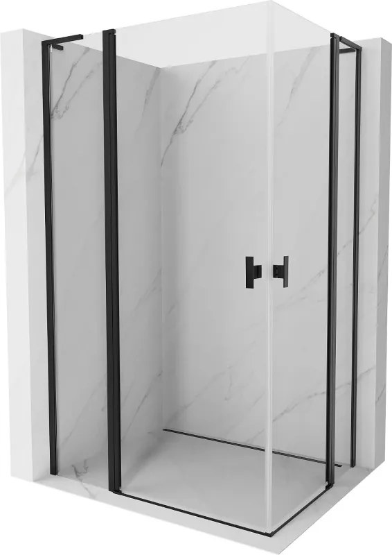 Mexen Mist L Duo cabina de duche com portas de abrir 100 x 90 cm, transparente, preta - 8A4L-100-090-70-00
