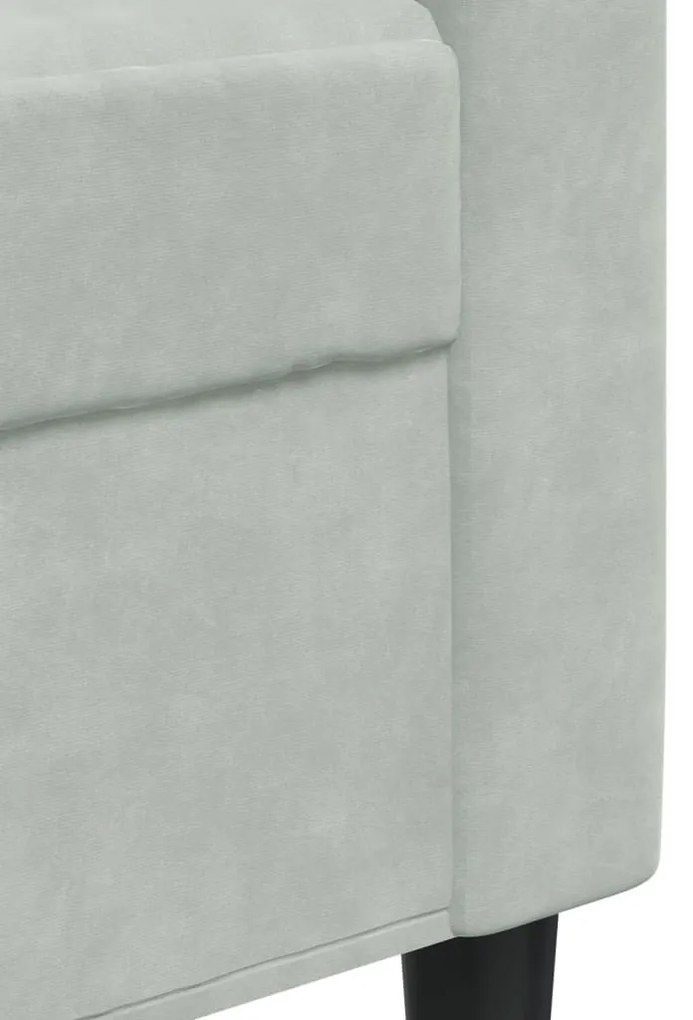 Sofá de 2 lugares 120 cm veludo cinzento-claro