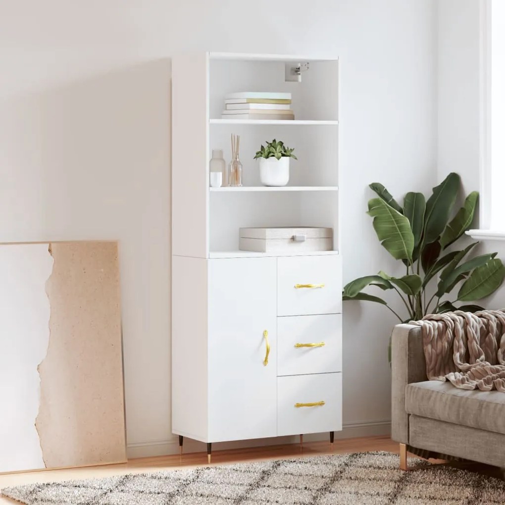 vidaXL Armário alto 69,5x34x180 cm derivados de madeira branco